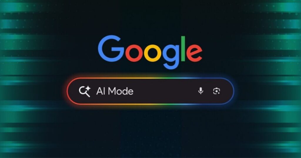 Google search bar showing AI Mode, the conversational search experience that replaces the classic list of results